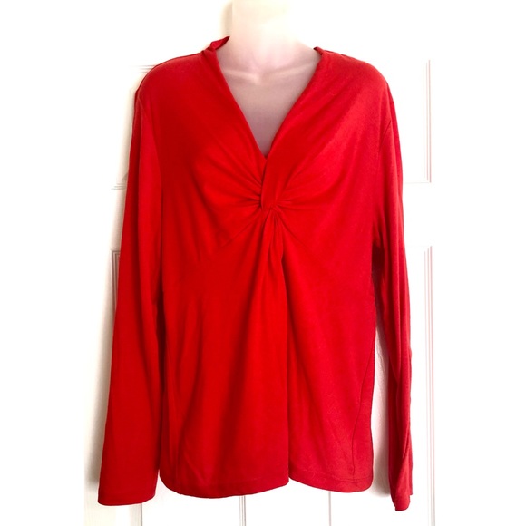 ECI Red Long Sleeved Knotted Shirt - Picture 1 of 7